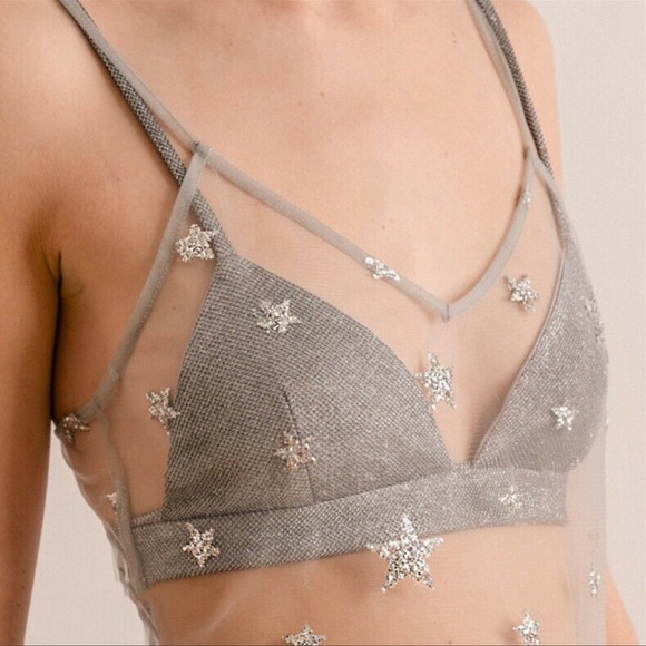 Minted Silver Galaxy Sparkle Mesh Maxi CoverUp - Picture 5 of 8